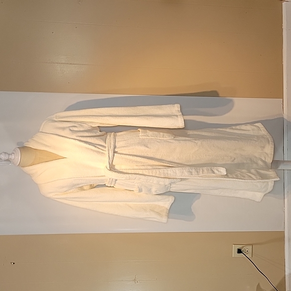 Restoration Hardware White Cotton Terry Cloth Robe